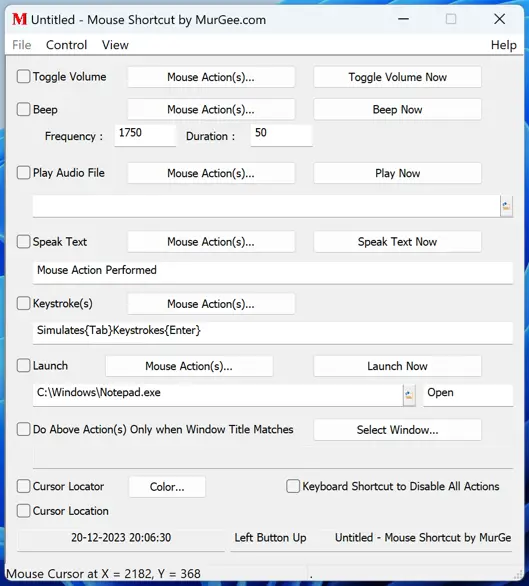 Mouse Shortcut Software for Configurable Mouse Button Action(s)